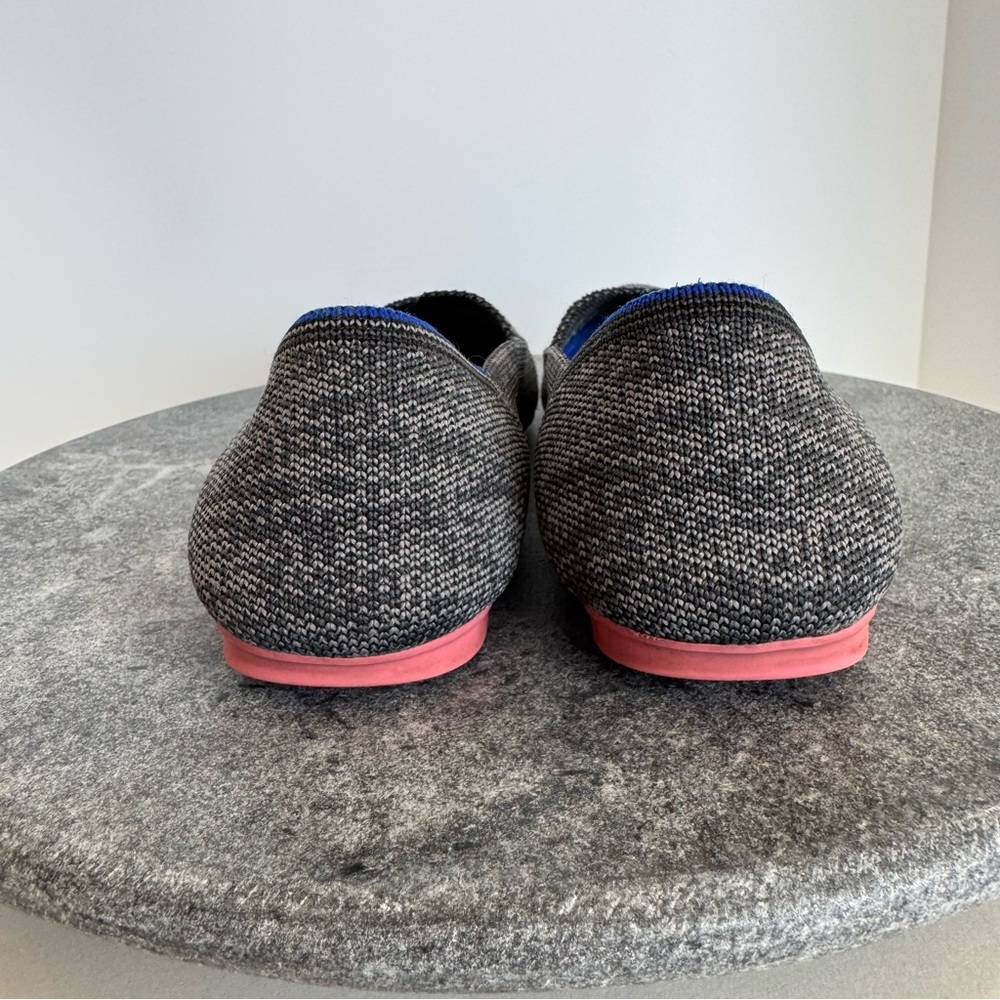 Rothys Birdseye Grey Heathered The Flat Round Toe Shoes 7.5 - Picture 4 of 10